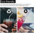 Techmanistan Pack of 4 - Stainless Steel Reusable Drinking Straws With Cleaning Brush. 