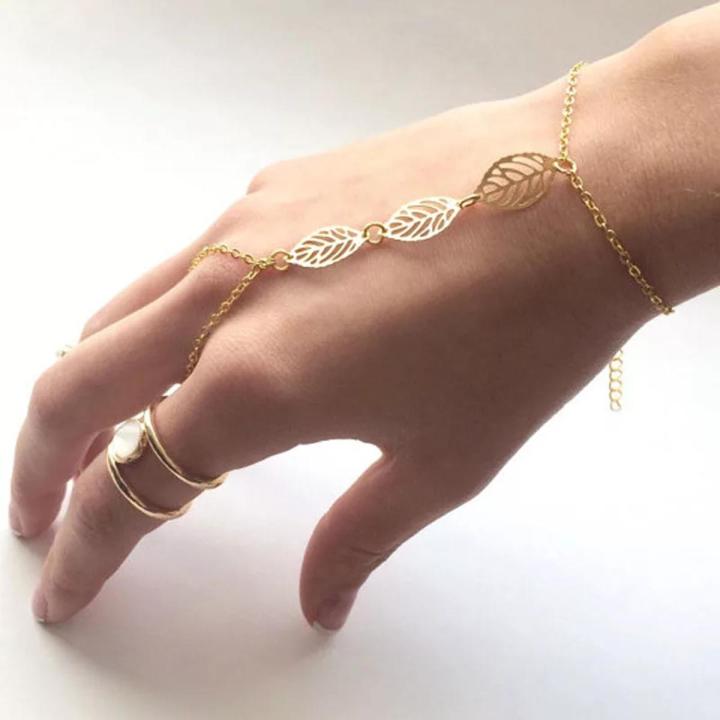 Elegant Finger Bracelet for Women – Adjustable Hand Chain Jewelry with Ring