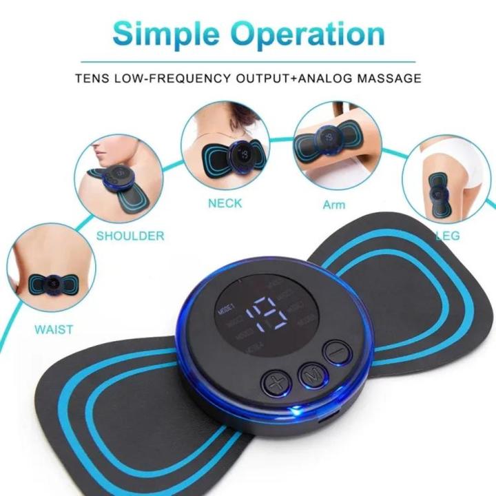 TRIMUX Portable Mini Electric Neck Massager EMS Massage Patch for Muscle Pain Relief