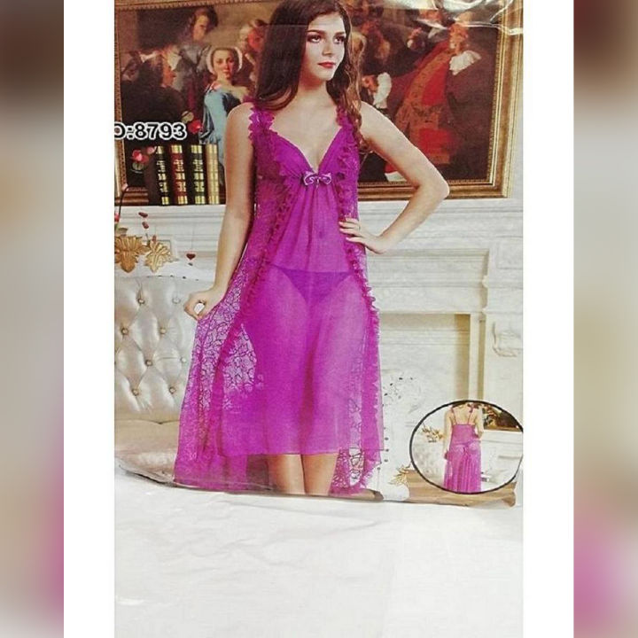 Fancy Babydoll Purple Nighty Set Collection