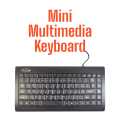 Mini Multimedia Kai Ping Keyboard Plug and Play, 18 Preprogrammed hot Keys, Ultra Slim Keyboard KP-519. 