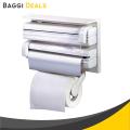 3 In 1 - Wall Mount Kitchen Paper Dispenser and Holder - White. 