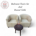 Bedroom Chairs Set with Round Table/ Coffee Chairs/ Sofa Chairs. 