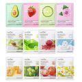 Pack of 10 Fruit Plant Extract Moisturizing Brighten Facial Sheet MaskS Hydrating, Radiance Boost, Calming, Skin Care Sheet Masks (RANDOM). 