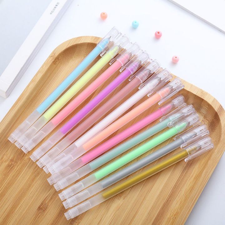 12 color high-gloss pastel pen, student handwriting pen, black cardboard, color writing pen, highlighter, drawing pen, marker pen