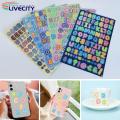 Iridescent Letter Stickers Colorful Self-adhesive Letter Stickers for Scrapbooking Diy Crafts Iridescent Vinyl Alphabet Numbers Perfect for Journals Water Bottles 6 Sheets Set Colorful Alphabet. 