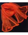 GREEN COLORED NET DUPATTA WITH FOUR SIDED COTTON LACE AND SAME COLORED BEADS /NET CHUNNI / (COLORS AVAILABLE ) LIGHT WEIGHT NARROW NET STOLE FOR GIRLS AND WOMEN / RED SKIN SEA GREEN ROYAL BLUE AND OTHER COLORS AVAILABLE / FULL SIZE NET DUPATTA. 