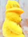 12'' Sequince Heart Fluffy Teddy Bear Hat Wear Teddy Bear for Girls/ Kids - Yellow. 