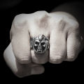 Stainless Steel Men Rings Snake Medusa Red Eyes Skull Punk Rock Gothic for Biker Male Boy Jewelry Creativity Gift Wholesale. 