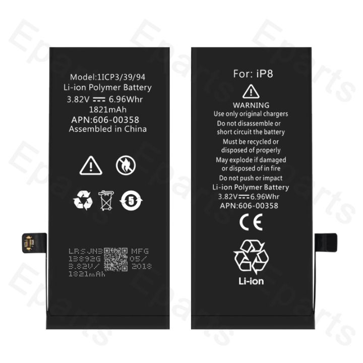 Apple iPhone 8 Original Lithium Battery 3.82V 1821mAh Capacity - Black