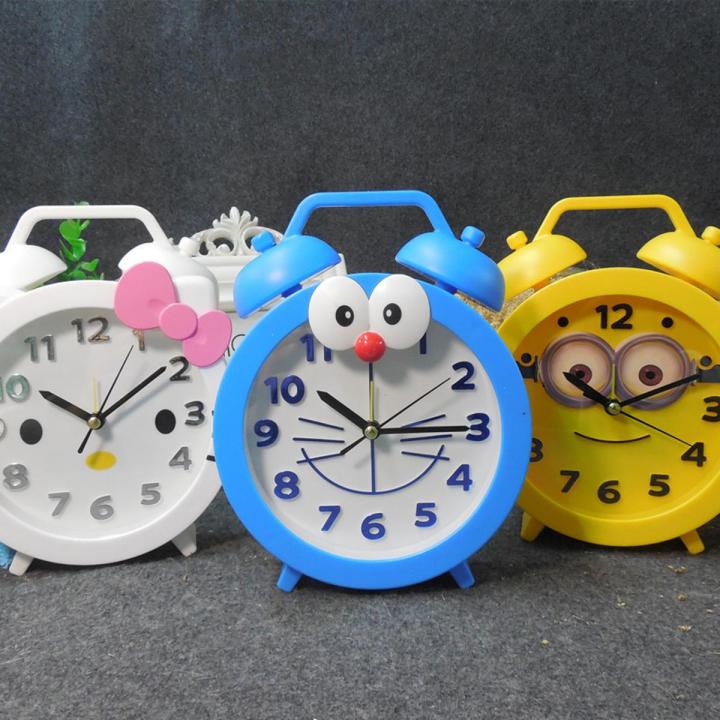 Creative cute cartoon alarm clock children students get up clock small clock desk clock KT desktop pendulum clock simple small alarm clock