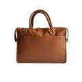 Leather Laptop Bags – 100% Genuine Cowhide Office Briefcase for Men & Women | Stylish Laptop Shoulder Bag with Multiple Compartments – Brown. 
