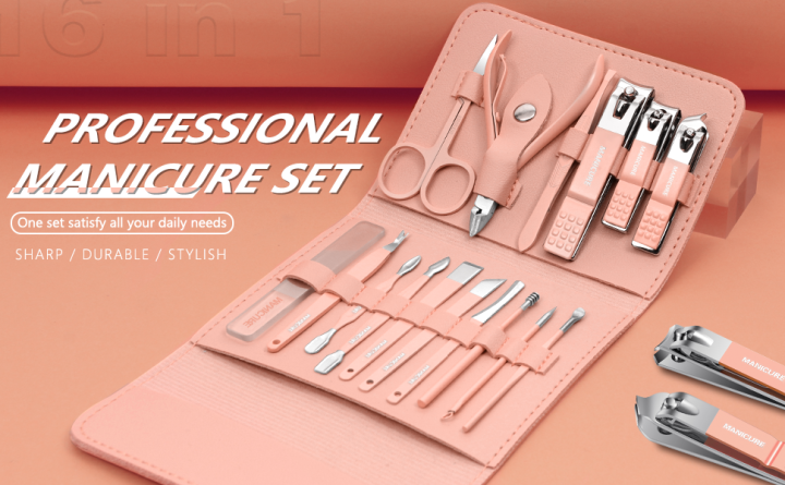 16pcs%20Manicure%20Pedicure%20Grooming%20Kit%20%7C%20Nail%20Cutter%20Set%20&%20Nail%20Cutter%20Kit%20%7C%20Professional%20Tools%20for%20Hand%20and%20Foot%20%7C%20Stainless%20Steel%20Clipper,%20Cuticle%20Nipper%20&%20Nail%20File%20%7C%20Complete%20Nails%20Care%20Tool%20Set%20for%20Home%20&%20Travel%20-%20Image%204