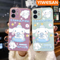 YIWESAN Case For Samsung galaxy A32 5G A32 4G M32 5G Case Cartoon Cinnamoroll Dog Pattern Luxury Plating Phone Case Square Edge Pattern Shockproof Soft Casing Full Lens Cover Camera Protection Cases. 