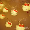 Hello Kitty Light String For Decoration For Bedroom And Children's Room 10 Lights USB + Cell Operated. 