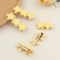 One line hairpin Cartoon hairpin Adorable hairpin Cute hairpin Star hairpin Kawaii hairpin Yellow hairpin Girl children hairpin hairpin for Children hairpin Girls' accessories Summer hairpin wear. 