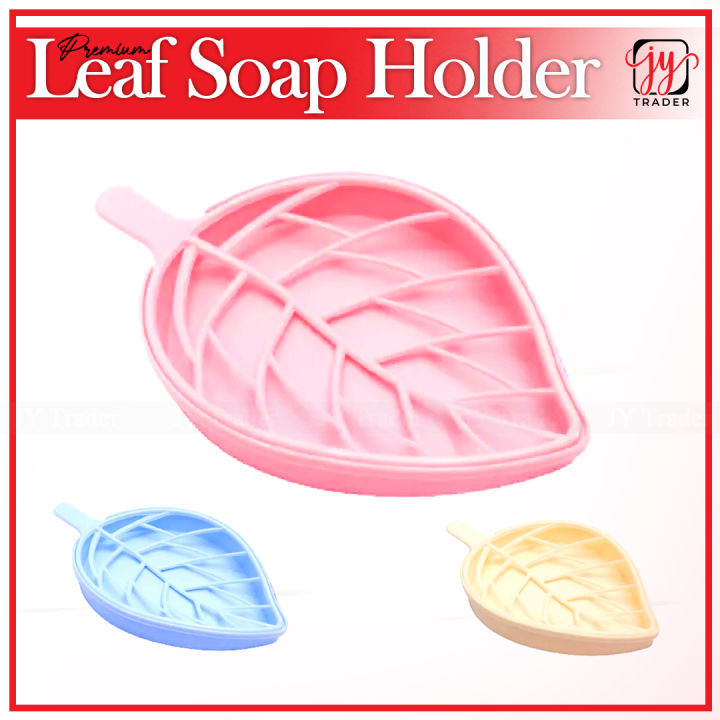 Leaf Shape Soap Holder Bathroom Accessories Dish Plate Case Home Shower Container Soap Box Plastic Soap Box Dispenser Soap Rack - 1Pc