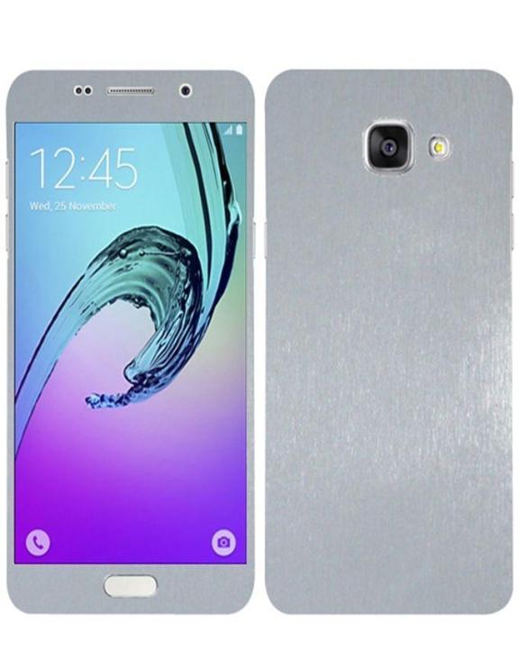 Samsung%20Galaxy%20A3%202016%20Silver%20Brushed%20Metal%20Texture%20Mobile%20Skin%20-%20Image%203