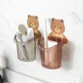 Toothbrush Holder Cute Bear Storage Rack Bathroom Accessories Set Toothpaste Holder Tooth Brush Stand Shelf Bath Accessories，Tooth Brush Holder Bathroom Organizer. 