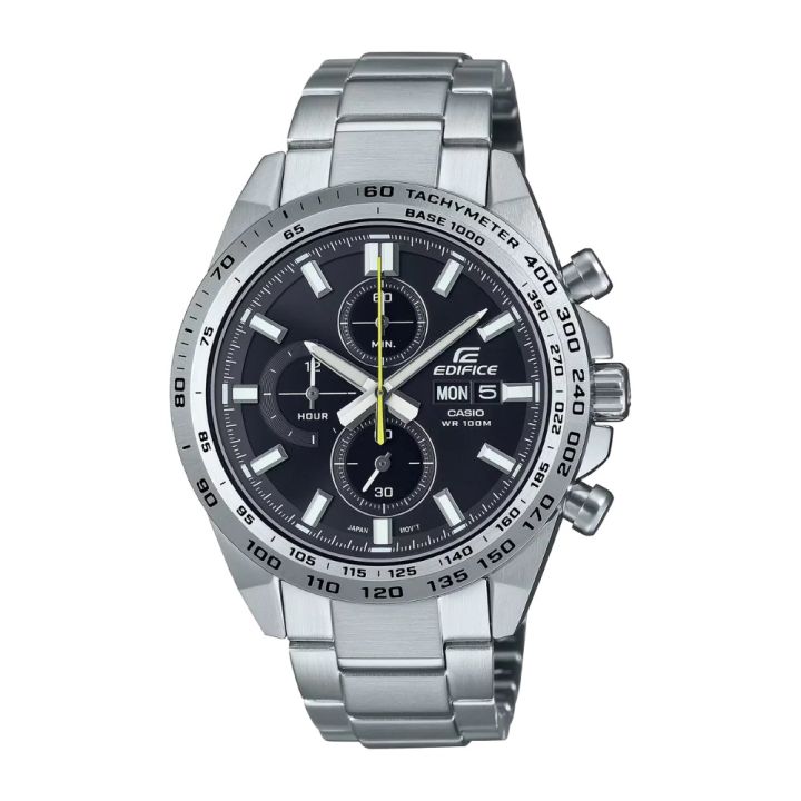 Casio Edifice Standard Chronograph Men Silver Stainless Steel Case 