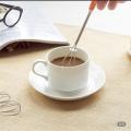 Manual Egg Mixer with Ceramic Handle Stainless Steel Mini Hand Whisk Beater Stirrer Small Blender Kitchen Cooking Tools. 
