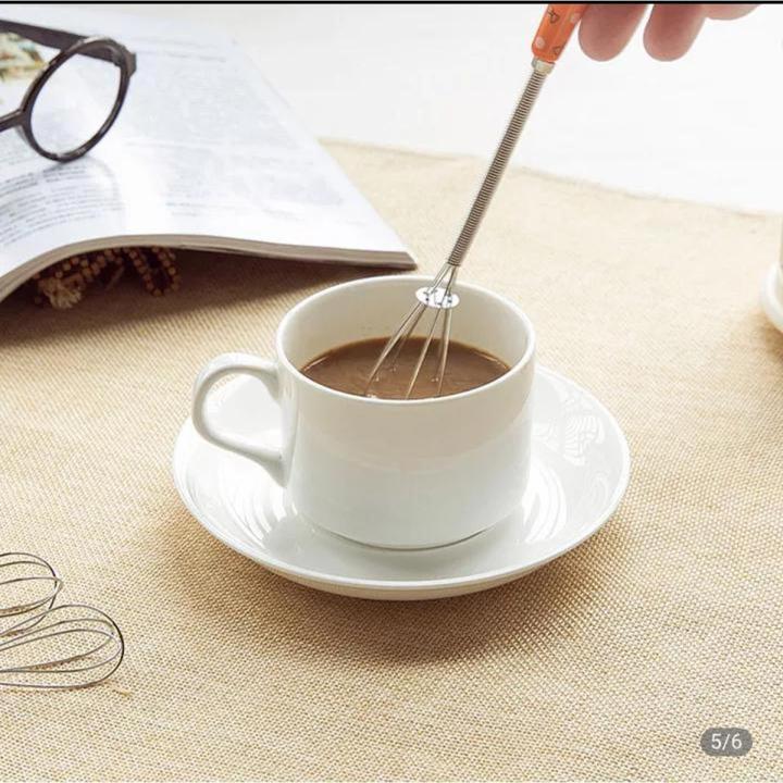 Manual Egg Mixer with Ceramic Handle Stainless Steel Mini Hand Whisk Beater Stirrer Small Blender Kitchen Cooking Tools