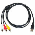 3 RCA Male to USB Female Aux Audio Video Camcorder Adapter AV Converter Cable. 