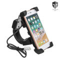 Knight's Armor Universal Motorcycle Bike & Bicycles Mobile Phone Holder Stand with Charging Port & Cable For Handlebar Driving Navigation for All Smart phones. 