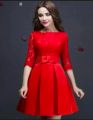 Star Garnet Bow Belt Silk Frock for Girls & Ladies (B-111). 