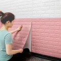 [1PCS] 3D Brick Stone Wall Sticker Self-Adhesive Foam Wallpaper Panels Room Decal 77x70cm. 