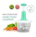 THE FASHION FRONT Hand chopper Manual Food Chopper, 2000ML/1.5 Liter Speedy Chopper with 3 Curved Stainless Steel Blades, Handheld Vegetable Chopper/Mincer/Mixer/Blender to Chop Fruits Onions/Nuts/Ginger/Herbs/Garlics/Meet. 