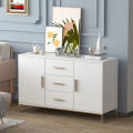 47.2" White Buffet Sideboard Cabinet Modern Console Table for Living Room Dinging Room -3 Drawer Side Board- By Dream Decor. 