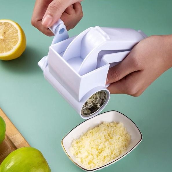 Hand-Cranked Rotating Cheese Grater Creative - Rotary Cheese Grater - Manual Cheese Shredder - Handheld Cheese Cutter - Stainless Steel Drum Grater - Cheese Grating Tool - Multi-Function Grater By AURA MART