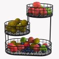 Countertop Fruit and Vegetables Basket | Multipurpose Anti Rust Metal Wire Stand for Kitchen, Dining Table and Bathroom. 