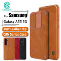 Nillkin Flip Camera Protective Leather Case for Samsung Galaxy A55 5G Phone Cases Luxury wallet Business Style with Card Slot Phone Bags Back Cover. 