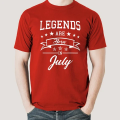 Legends are born in July Men's cotton  T-shirt. 