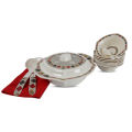 64 Pieces Melamine Double Glaze Crystal Dinnerware Set. 
