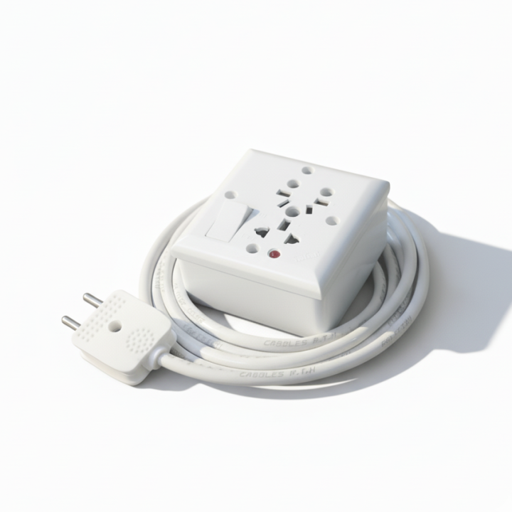 Extension Board with 3 Pin Multi Socket On Off Switch 6 Ft Long Cable ...