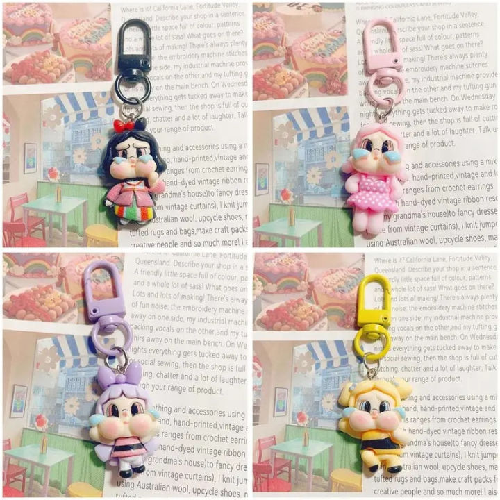 The Powerpuff Girls Crybaby Key Chain Resin Car Keychain Accessories