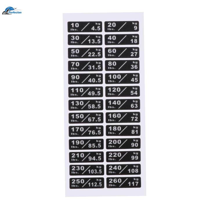Weight Stack Labels 10-260lbs Black Background Weight Stickers for ...