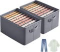Wardrobe Organiser System Large Size 6 Grids 2 Pc Organiser Wardrobe Clothes Storage for Clothes Jeans Trousers Shirts Foldable Storage Boxes. 