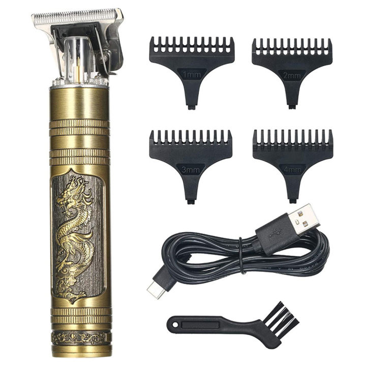 Thread Shaver Hair Clipper Rechargeable Thread Engraving Trimmer For Men USB Electric ...