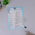 10Pcs Transparent File Pocket Folder Sleeves Oversized Reusable Dry Erase Clear Stationery Storage Folder File Pouch. 