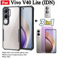 3 in 1 Vivo V40 Lite Shockproof Phone Case for Vivo V40Lite Anti-blue Ray Tempered Glass and Lens Film. 