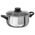 Pot with lid IKEA Glass Stainless Steel 2.8 l. 