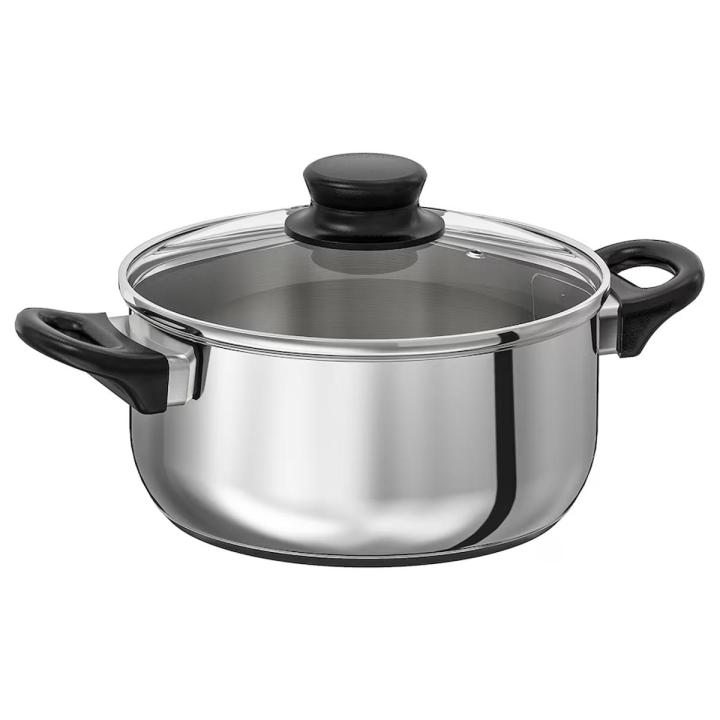 Pot with lid IKEA Glass Stainless Steel 2.8 l