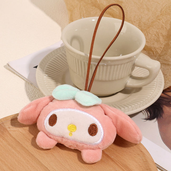 【ETOP】Cute Cartoon Sanrio Melody Name Distinction Plush Pendant Name Tag Canvas Bag Schoolbag Pendant