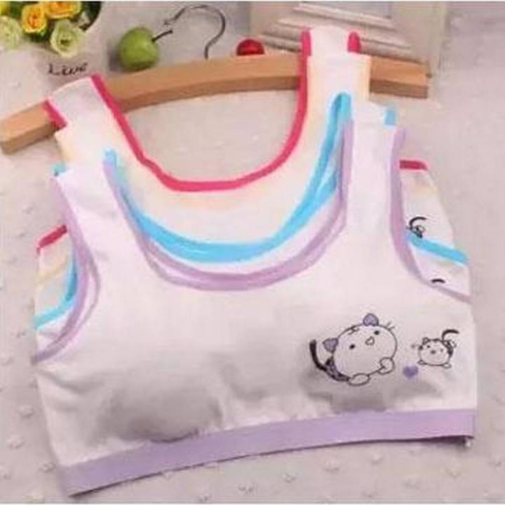 Pack Of 3 - Baby Girl Teen Age Tank Top Bra New Cute Girls Print