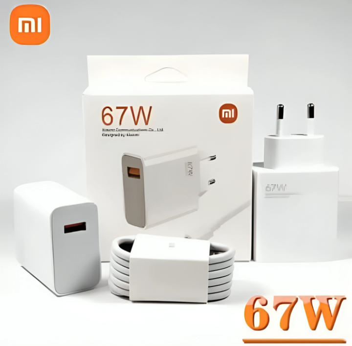 Xiaomi MI 67W Original Fast Charger with Turbo Cable USB-Type C Cable for Android Devices - Fast Charger for Android - Quick Charging