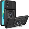 Huawei Nova 7i P40 Lite Armor Ring Slide Kickstand Cover with Push Pull Window Camera Protection. 